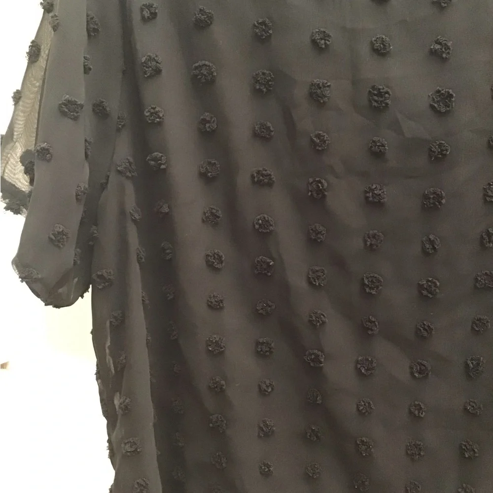 Black Swiss Dot lined top - Picture 3 of 6